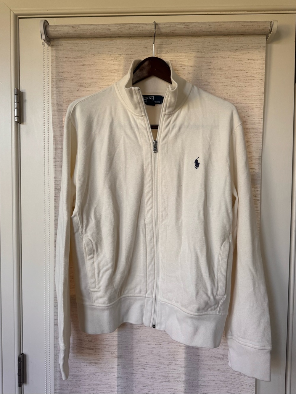 Polo Ralph Lauren White Full-Zip Mock Neck Fleece Jacket